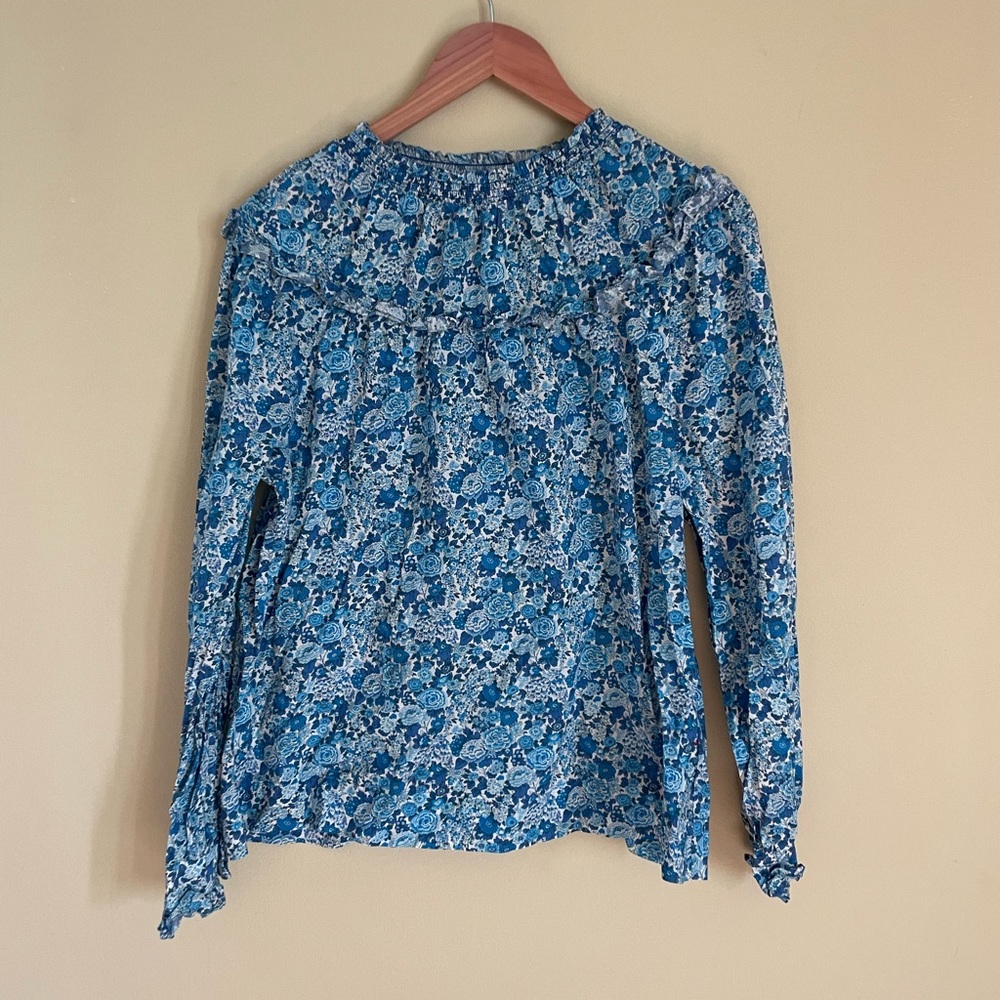 Blue Liberty Print top - by jcrew